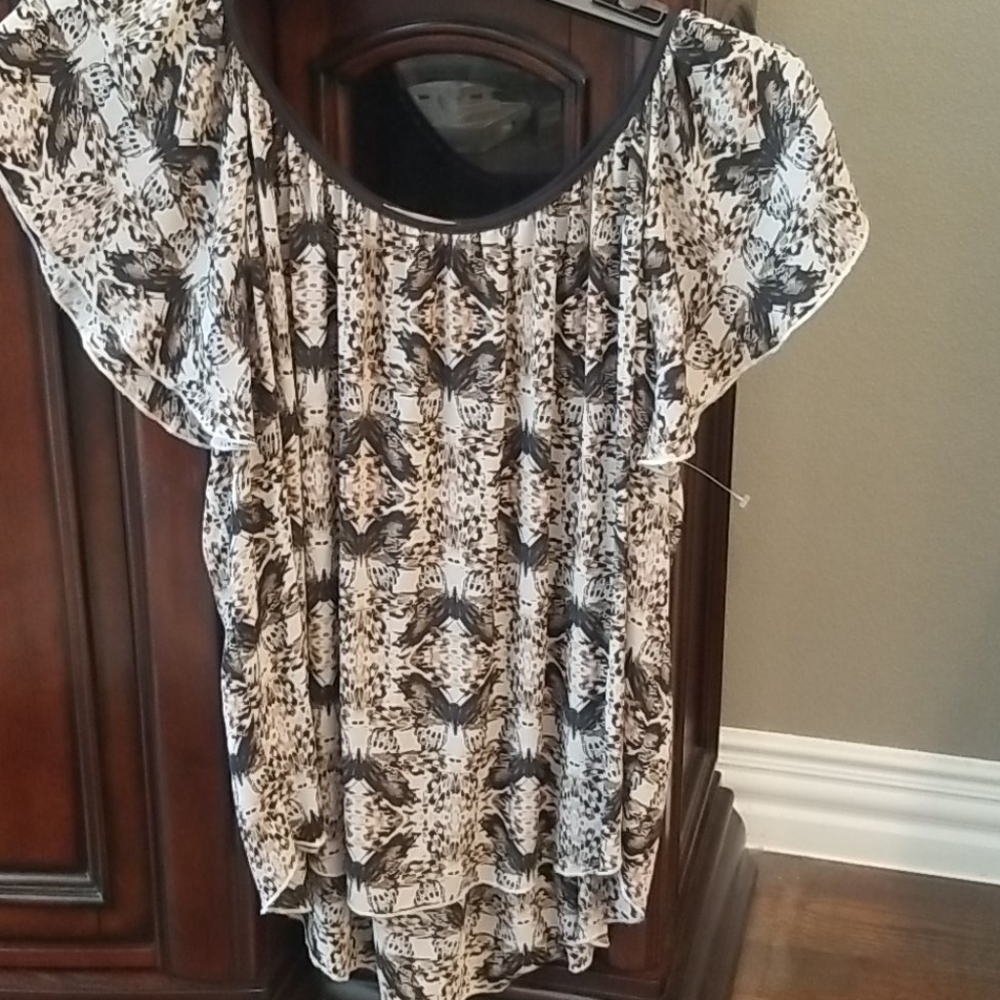 Philosophy Flutter Sleeve Top